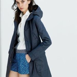 J.Crew Navy Canvas Anorak Coat